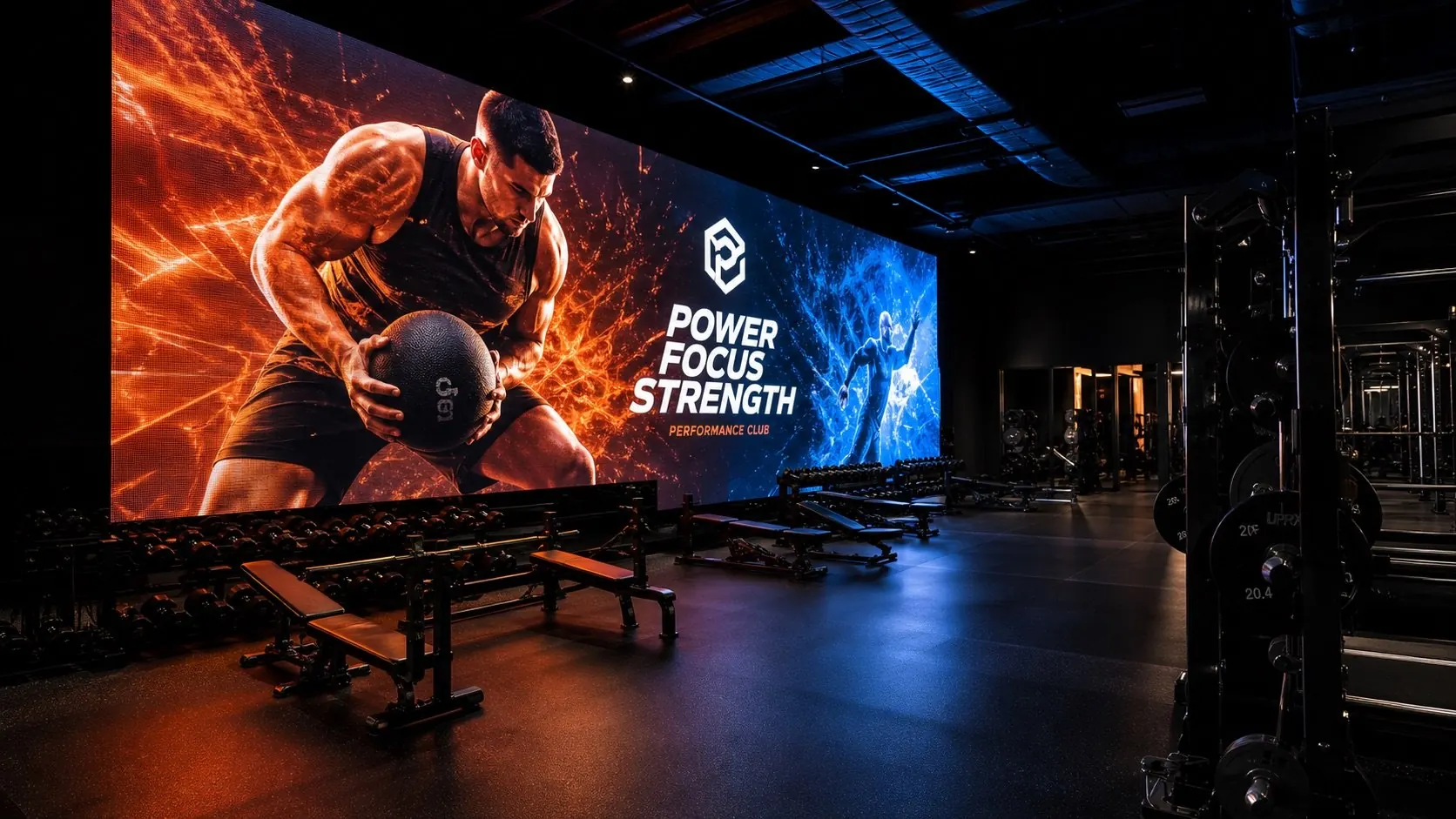 Plateau de musculation avec mur LED